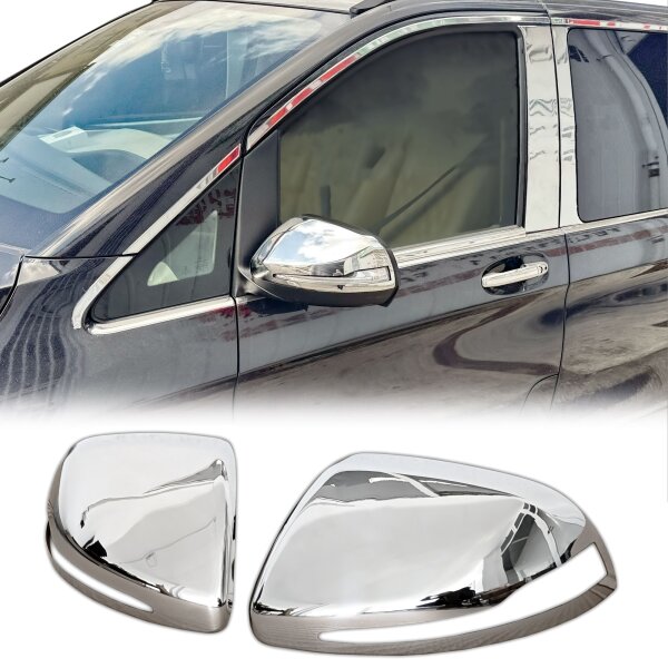 Edelstahl Chrom Spiegelkappen Set passend für Mercedes V-Klasse W447 ab 2014 PKW