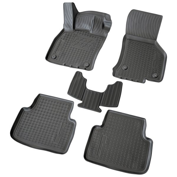 3D Gummi Fussmatten passend für Skoda Octavia IV | NX | BJ ab 2019> | passgenau mit Rand