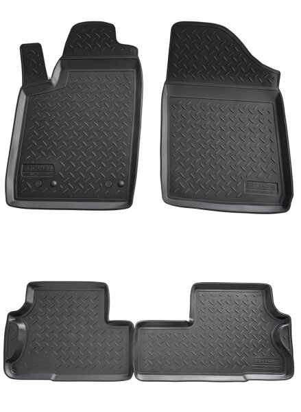 3D Gummi Fussmatten passend für Peugeot Partner | BJ 1996-2009 | passgenau mit Rand
