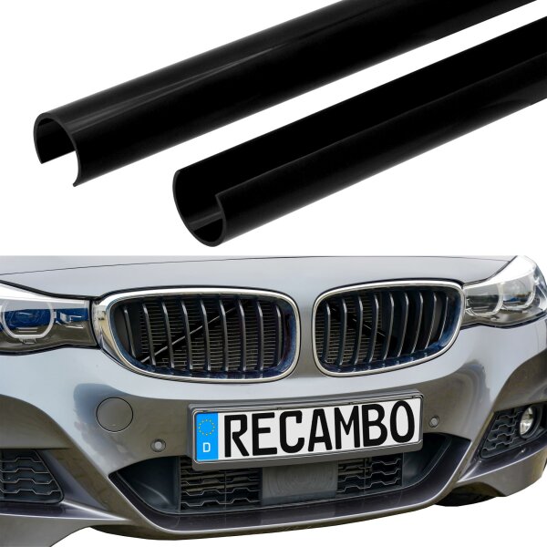 Kühler Grill Zierleisten V Streben passend für BMW F07 F10 F11 F18 F06 Schwarz