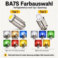 BA7S LED 5050 SMD Lampe 12V Tacho Instrumentenbeleuchtung...