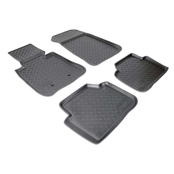 Gummi Fussmatten für BMW 3er E90 E91 Limo Touring | 2005-2012 | passgenau + Rand