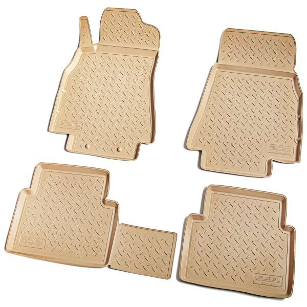 3D Gummi Fussmatten für MERCEDES B-Klasse | W245 | 2005-2011 | beige mit Rand