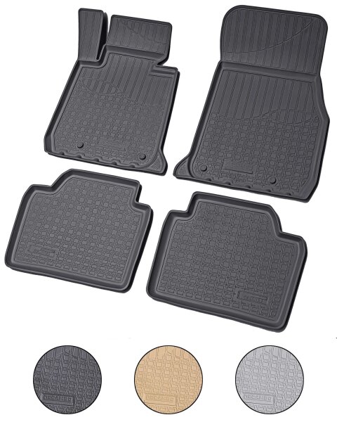 Gummi Fussmatten für BMW 3er F30 F31 F34 F35 | BJ 2011-2019 | passgenau mit Rand