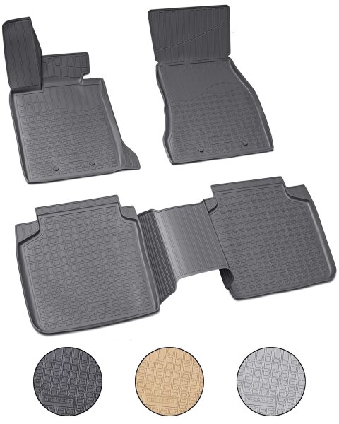 3D Gummi Fussmatten für BMW 7er G12 LANG | BJ ab 2015> | passgenau mit Rand