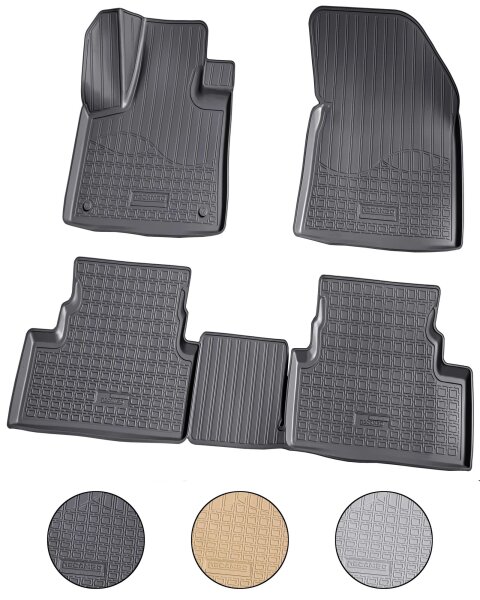 3D Gummi Fussmatten für PEUGEOT 3008 II | BJ ab 2016> | passgenau mit Rand