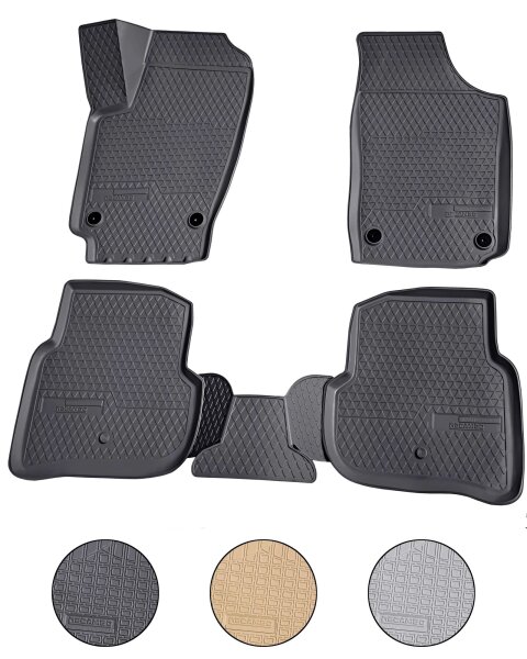 3D Gummi Fussmatten für VW Polo | 6R / 6C | BJ 2009-2017 | passgenau mit Rand
