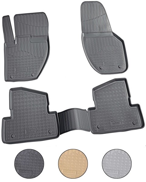 3D Gummi Fussmatten für VOLVO V40 II + V40 Cross Country | 2012-2019 | mit Rand