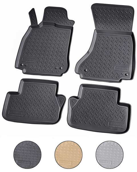 Gummi Fussmatten für AUDI A4 B8 8K | B9 8W | Limo Avant | ab 2007> | mit Rand