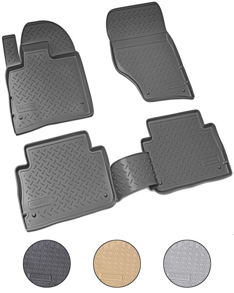 3D Gummi Fussmatten für AUDI Q7 | Typ 4L | BJ 2005 - 2015 | passgenau + Rand