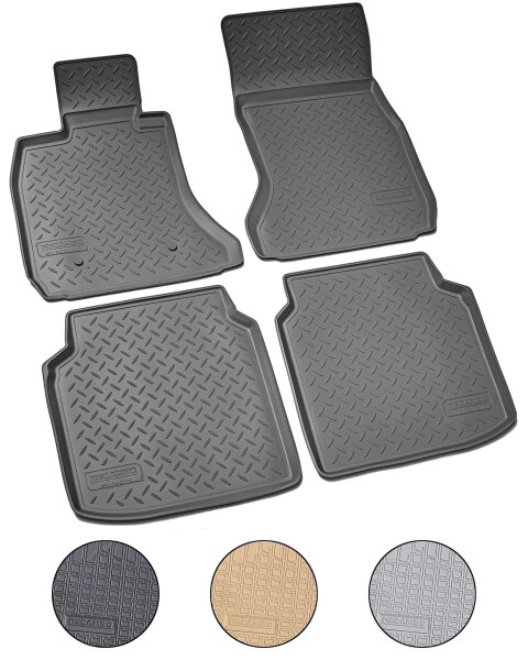 3D Gummi Fussmatten für BMW 7er F02 LANG | BJ 2008-2015 | passgenau mit Rand