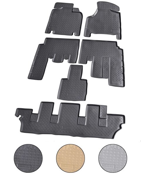 Gummi Fußmatten für CHRYSLER Voyager | GK GY RG | 7-Sitzer | BJ 2000-2007