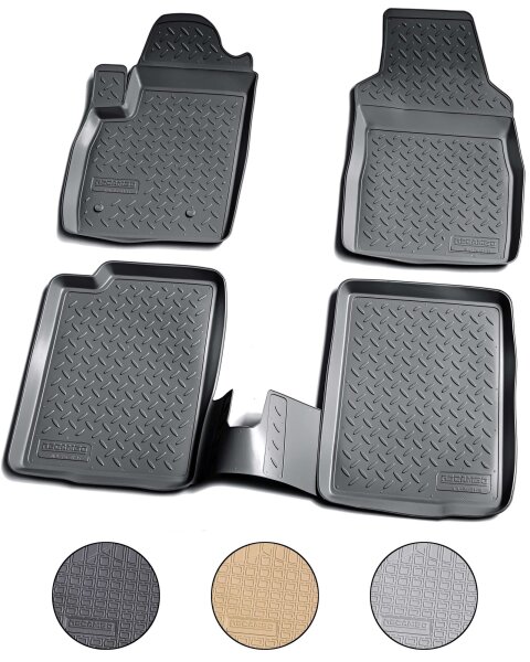 3D Gummi Fussmatten für FIAT Panda | Typ 169 | BJ 2003-2012 |  passgenau + Rand