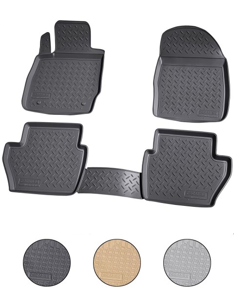 3D Gummi Fußmatten für Ford Fiesta VI | 2008-2017 | Typ JA8 | passgenau mit Rand