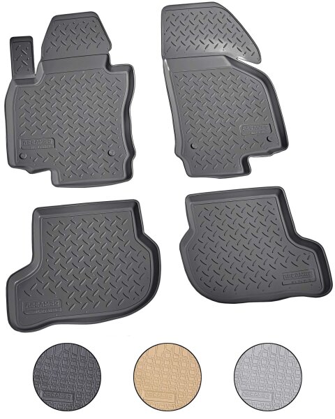 3D Gummi Fussmatten für SKODA Octavia II | BJ 2004 - 2013 | mit Rand