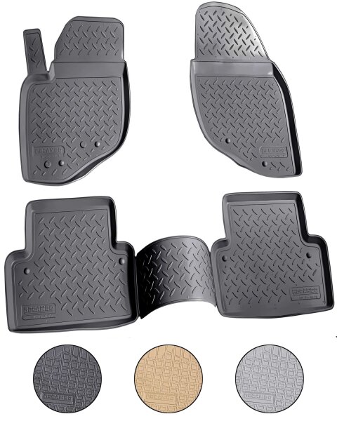 3D Gummi Fussmatten für VOLVO V70 / XC70 | 2000 - 2007 | passgenau mit Rand