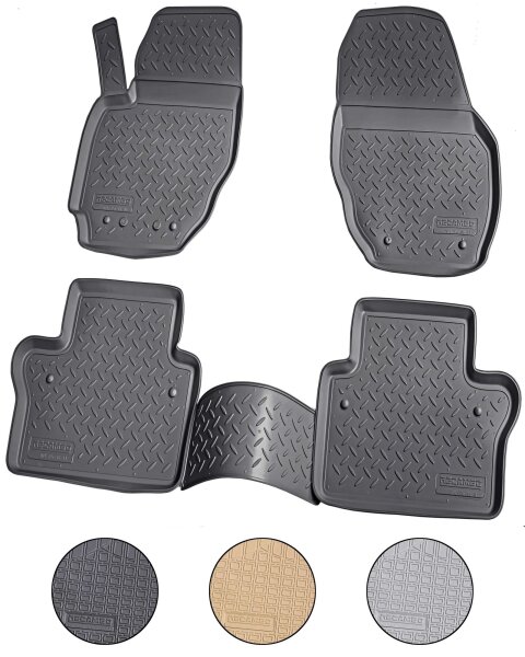 3D Gummi Fussmatten für VOLVO S80 | Typ AS | BJ 2006 - 2016 | passgenau mit Rand