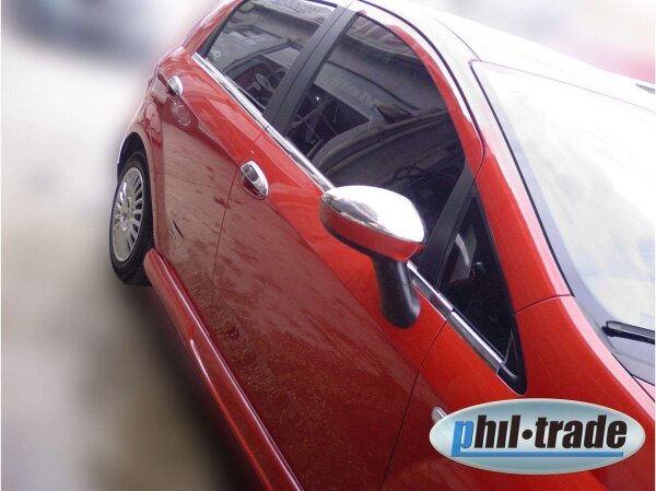 1 Set Edelstahl Spiegel Kappen V2A Chrom für Fiat Grande Punto EVO und Linea