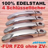 Chrom Türgriffe Kappen ohne ZV Zentralverriegelung...