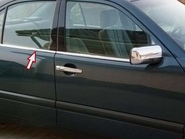 Edelstahl Fensterleisten Chrom für MERCEDES E-KLASSE W210 | 1995-2002 | 4tlg Set