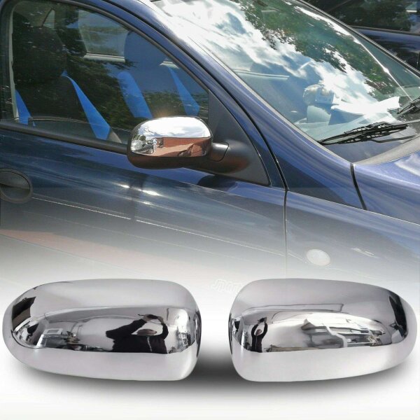 Edelstahl Spiegelkappen Chrom für OPEL CORSA C | Bj 2000-2006