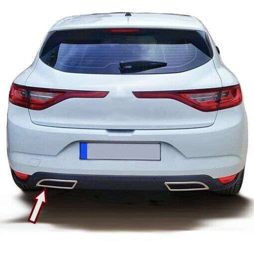 EDELSTAHL AUSPUFF ATTRAPPEN RAHMEN CHROM für RENAULT MEGANE 4 VI | ab 2016-