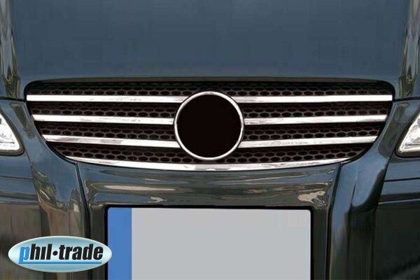 Edelstahl KÜHLER Grill Leisten chrom für MERCEDES VITO W639 I | BJ 2003-2010