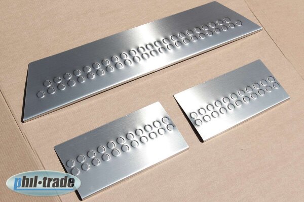 EINSTIEGSLEISTEN für VW T5 und VW T6 | ab 2003 | EDELSTAHL mit ABKANTUNG | 3-tlg