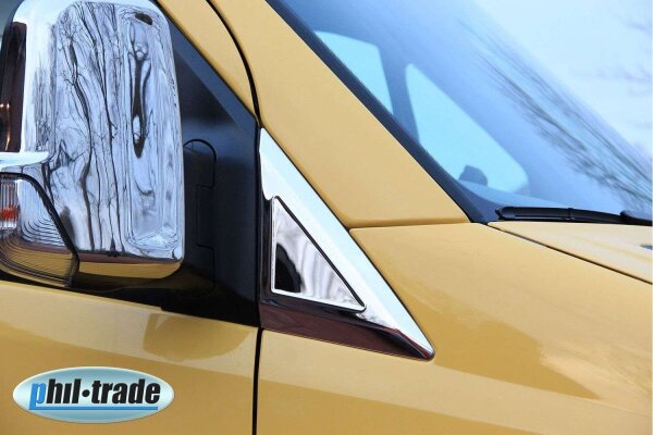 Für Mercedes Sprinter W906 VW Crafter Chrom Spiegel Dreiecke Blenden EDELSTAHL