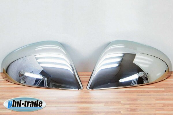 1 Set Edelstahl Spiegel Kappen V2A Chrom für VW Touareg II ab 042010-2014 (7P5)
