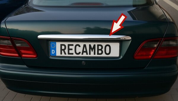 EDELSTAHL CHROM KOFFERRAUMLEISTE für MERCEDES E-KLASSE W210 LIMOUSINE |1995-2002