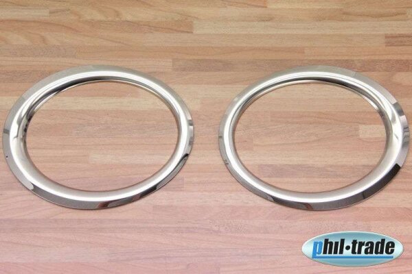 EDELSTAHL NEBELSCHEINWERFER UMRANDUNG CHROM für VW TOURAN + VW CADDY | 2010-2015