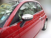 1 Set Edelstahl Spiegel Kappen Chrom für Fiat 500 ab...