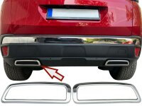 Edelstahl Auspuff Attrappen Chrom Rahmen für PEUGEOT...