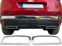 Edelstahl Auspuff Attrappen Chrom Rahmen für PEUGEOT 3008 II | BJ ab 2016-