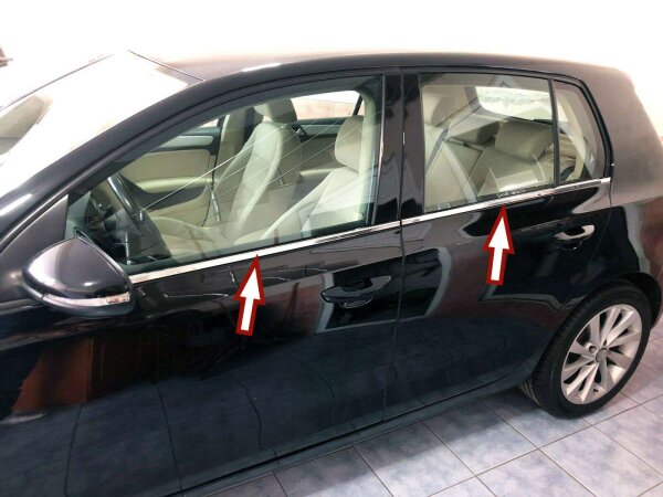 Edelstahl Fensterleisten Chrom für VW GOLF 6 VI | 4 TÜREN | 2008-2012 | 4tlg Set