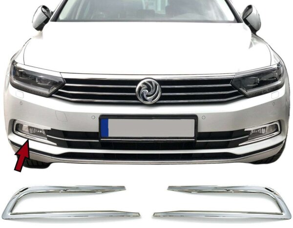EDELSTAHL NEBELSCHEINWERFER RAHMEN CHROM für VW PASSAT 3G B8 | ab 2014-