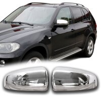 1 Set Edelstahl Spiegel Kappen V2A Chrom für BMW X5...
