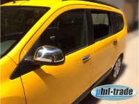 1 Set Edelstahl Spiegel Kappen V2A Chrom für Dacia Dokker Lodgy Nissan Micra K13