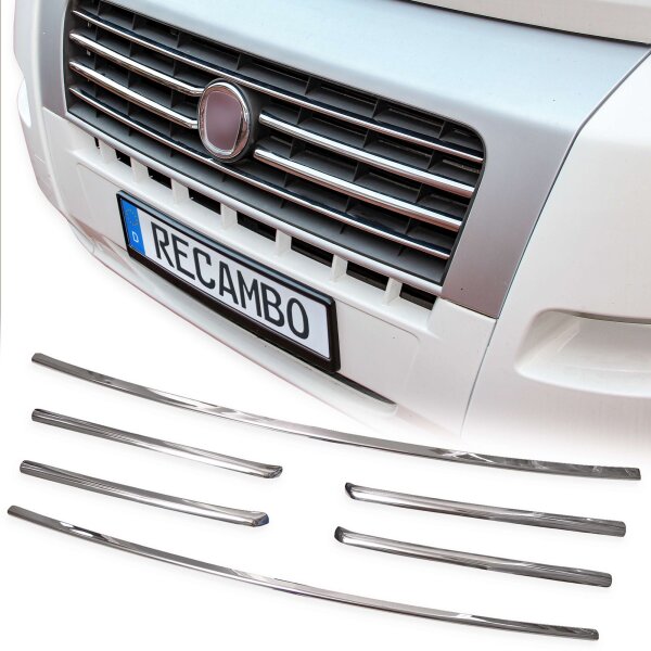Chrom Kühler Grill Leisten Edelstahl für Fiat Ducato | Typ 250 | BJ 2006-2014