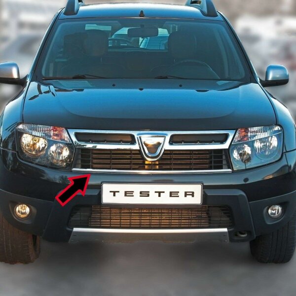 Edelstahl Chrom Kühler Grill Leiste Stoßstange für Dacia Duster Phase I 2010-13