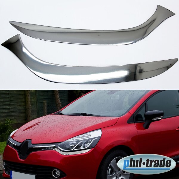 Chrom unter Scheinwerfer Blenden für Renault Clio IV ab 2012 Edelstahl Umrandung