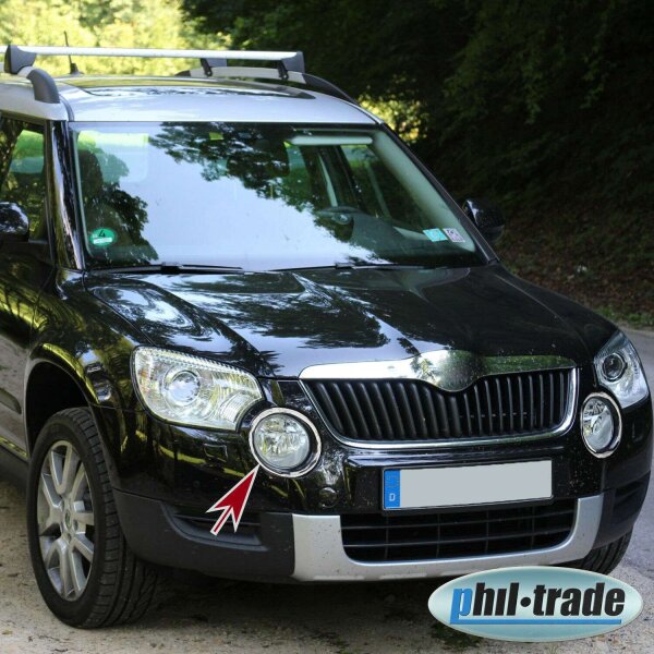 EDELSTAHL NEBELSCHEINWERFER RAHMEN CHROM RINGE für SKODA YETI | 2009-2017
