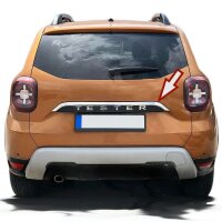 EDELSTAHL KOFFERRAUMLEISTE CHROM über KENNZEICHEN für DACIA DUSTER II | ab 2018-