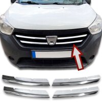 Edelstahl Kühler Grill Leisten chrom für Dacia Dokker | BJ ab 2012>