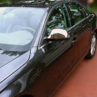Recambo Edelstahl Spiegel Kappen Chrom kompatibel für Audi A6 Limo + Avant | Typ 4F | 2008-2010