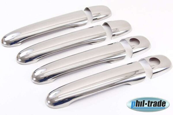 Recambo Chrom Türgriff Blenden Edelstahl kompatibel für Seat Alhambra 1995-2010 | 2 Schlüssellöcher