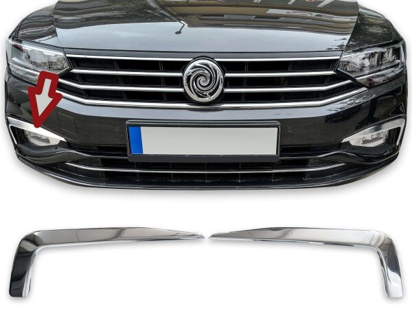 Edelstahl Nebelscheinwerfer Umrandung chrom für VW Passat B8 Facelift | ab 2020>