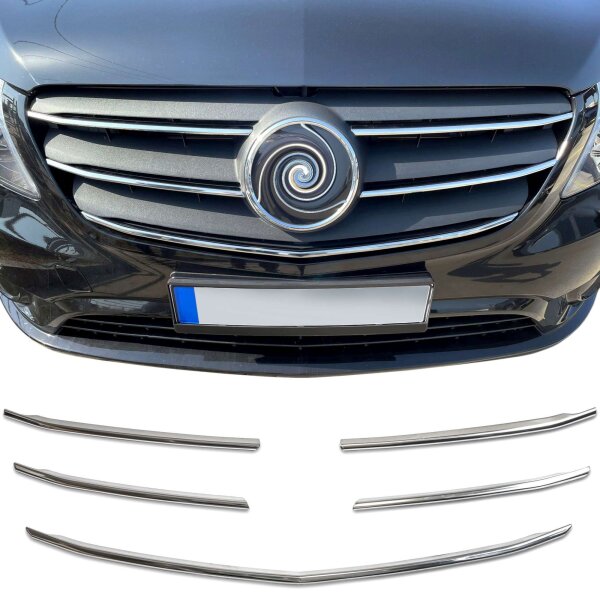 Edelstahl Kühlergrill Leisten chrom für MERCEDES VITO W447 | MOPF ab BJ 2020>