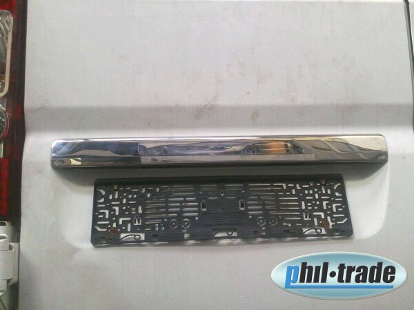 EDELSTAHL KOFFERRAUMLEISTE KENNZEICHEN für OPEL Movano C Cargo | BJ ab 2021>